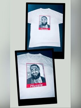 Nipsey Hussle White Short Sleeve Graphic T Shirt THE MARATHON CONTINUES